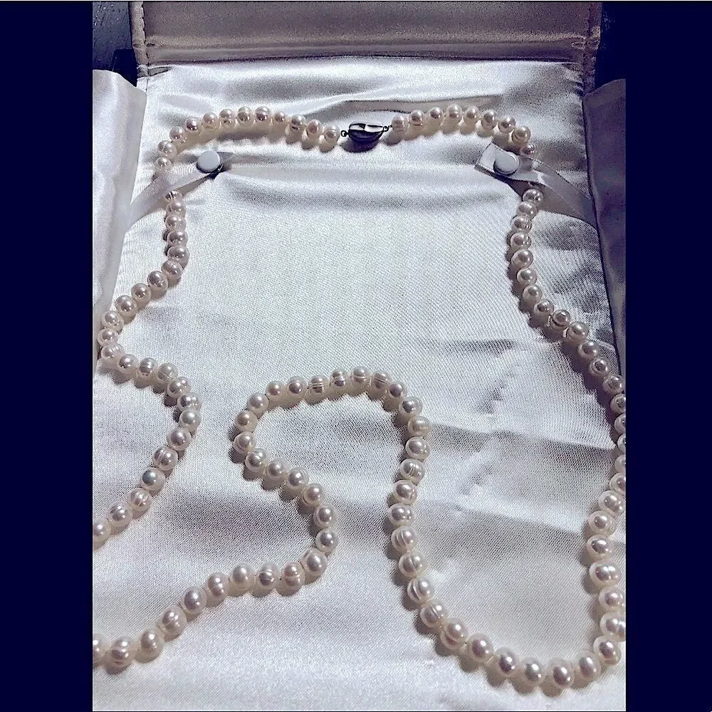 Honora Opera Length Pearls 8mm 38inch 925 sterling silver clasp